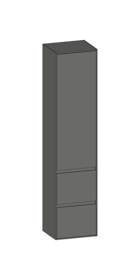 SCALIDO Hochschrank SLIM 420x1830x350mm 1 Tür rechts 2 Auszüge Farbvar. A/A/A