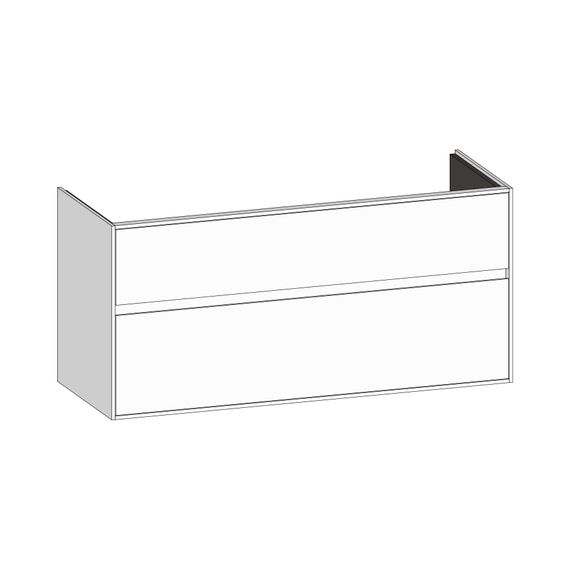 SCALIDO Waschtischunterschrank B:1170 H:560 T:460 mm, 2 Auszüge, für Waschtisch mit Ablage, schneeweiß