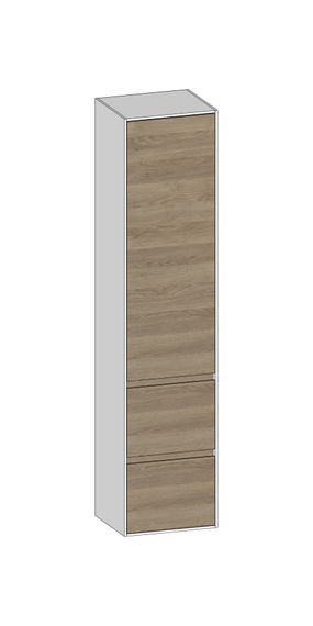 SCALIDO Hochschrank SLIM 420x1830x350mm 1 Tür links 2 Auszüge Farbvar. N/W/N