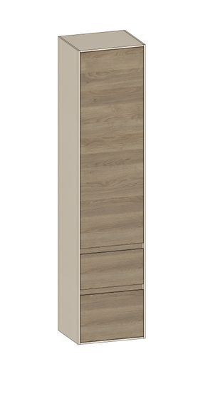 SCALIDO Hochschrank zu KP 420x1790x350mm 1 Tür rechts 2 Auszüge Farbvariant N/K/N