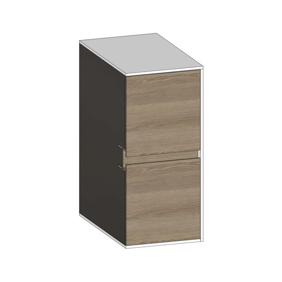 SCALIDO Unterschrank SLIM Wange rechts 300x660x490mm 2 Auszüge Farbvar. N/W/N