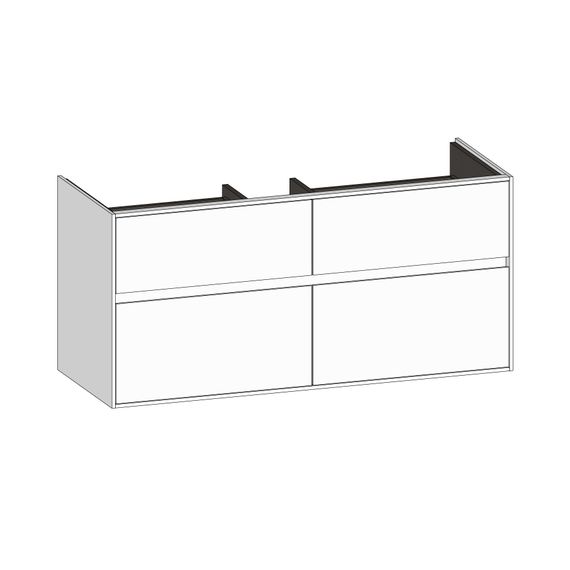 SCALIDO Waschtischunterschrank B:1170 H:560 T:460 mm, 4 Auszüge, für Waschtisch Wand 1200, schneeweiß