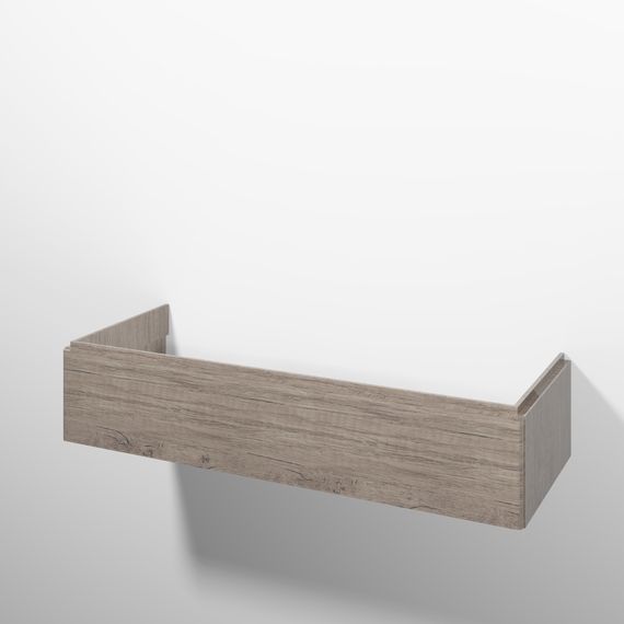 sanibel 5001 Waschtischtunterschrank B: 1170 H: 375 T: 455 mm, eiche nebraska, 1 Auszug, für Doppelwaschtisch, grifflos