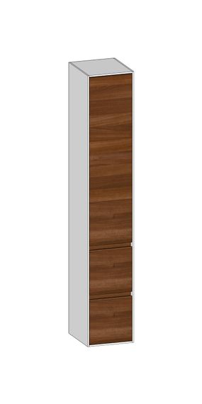 SCALIDO Hochschrank SLIM 320x1830x350mm 1 Tür links 2 Auszüge Farbvar. E/W/E