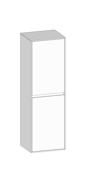 SCALIDO Mittelschrank SLIM 420x1330x 350mm 2 Türen links Farbvariante W/W/W