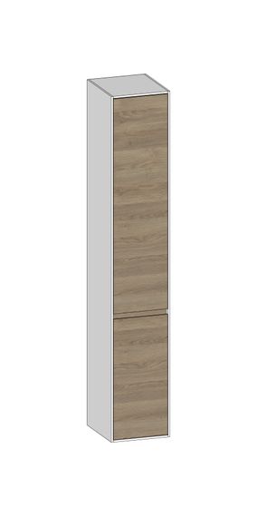 SCALIDO Hochschrank SLIM 320x1830x350mm 2 Türen links 4 Glaseinl. Farbvar. N/W/N
