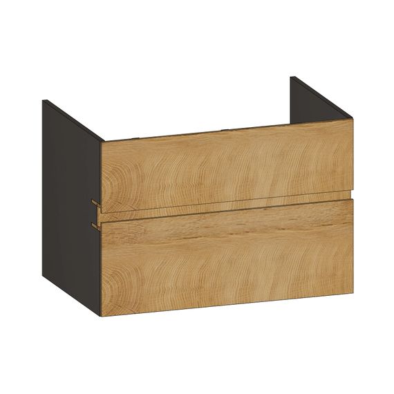 SCALIDO Waschtischunterschrank B:800 H:540 T:510 mm, für Konsolenplatte, 2 Auszüge, sommereiche