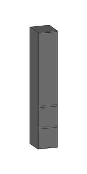 SCALIDO Hochschrank SLIM 320x1830x350mm 1 Tür links 2 Auszüge Farbvar. A/A/A