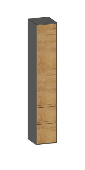 SCALIDO Hochschrank zu KP 320x1790x350mm 1 Tür links 2 Auszüge Farbvariante S/A/S