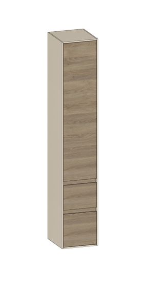 SCALIDO Hochschrank zu KP 320x1790x350mm 1 Tür rechts 2 Auszüge Farbvariant N/K/N