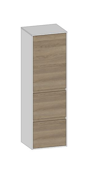 SCALIDO Mittelschr. SLIM 420x1330x350mm Tür oben rechts 2 Auszüge Farbvar N/W/N