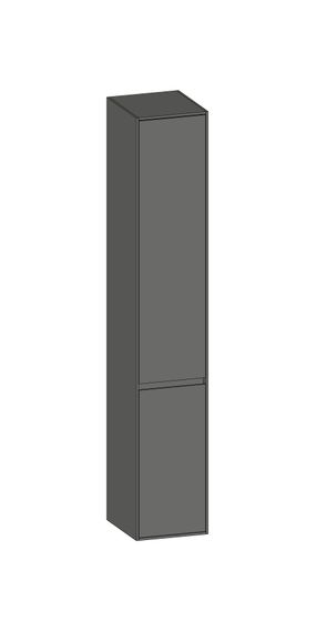 SCALIDO Hochschrank SLIM 320x1830x350mm 2 Türen links 4 Glaseinl. Farbvar. A/A/A