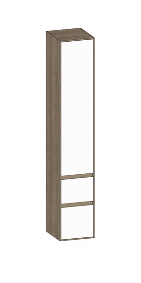 SCALIDO Hochschrank zu KP 320x1790x350mm 1 Tür links 2 Auszüge Farbvariante W/N/N
