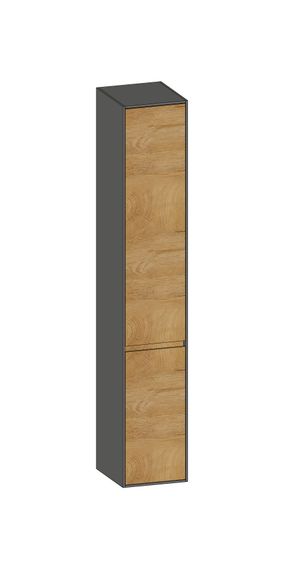 SCALIDO Hochschrank SLIM 320x1830x350mm 2 Türen links 4 Glaseinl. Farbvar. S/A/S