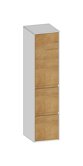 SCALIDO Mittelschr. SLIM 320x1330x350mm Tür oben rechts 2 Auszüge Farbvar S/W/S