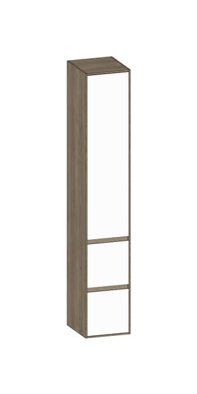 SCALIDO Hochschrank SLIM 320x1830x350mm 1 Tür links 2 Auszüge Farbvar. W/N/N