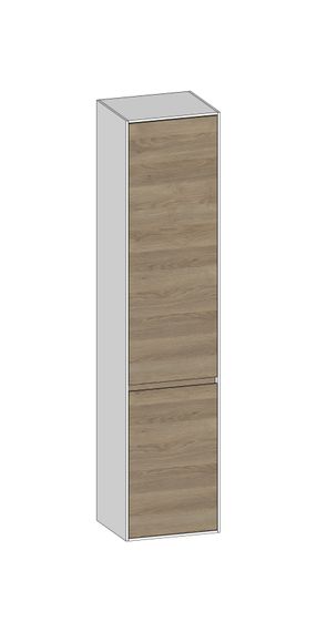 SCALIDO Hochschrank SLIM 420x1830x350mm 2 Türen links 4 Glaseinl. Farbvar. N/W/N