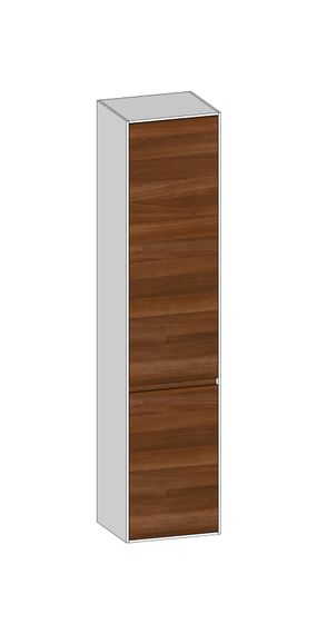 SCALIDO Hochschrank SLIM 420x1830x350mm 2 Türen links 4 Glaseinl. Farbvar. E/W/E