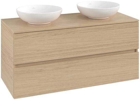 Villeroy & Boch Arto Waschtischunterschrank B:1201 H:561 T:521 mm, nordic oak, 2 Auszüge, 2 Beckene