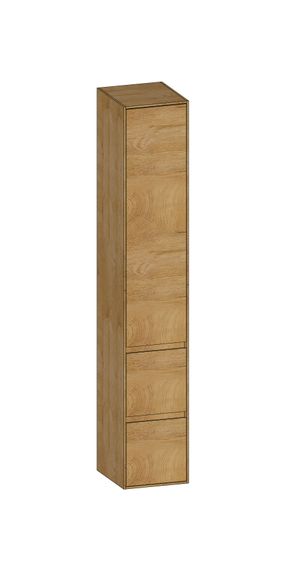 SCALIDO Hochschrank SLIM 320x1830x350mm 1 Tür rechts 2 Auszüge Farbvar. S/S/S