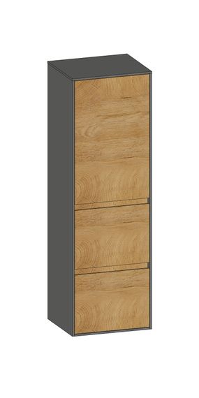 SCALIDO Mittelschr. SLIM 420x1330x350mm Tür oben rechts 2 Auszüge Farbvar S/A/S