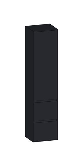 SCALIDO Hochschrank SLIM 420x1830x350mm 1 Tür links 2 Auszüge Farbvar. V/V/V