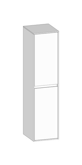 SCALIDO Mittelschrank SLIM 320x1330x 350mm 2 Türen links Farbvariante W/W/W