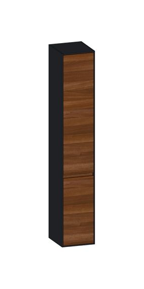 SCALIDO Hochschrank SLIM 320x1830x350mm 2 Türen links 4 Glaseinl. Farbvar. E/V/E