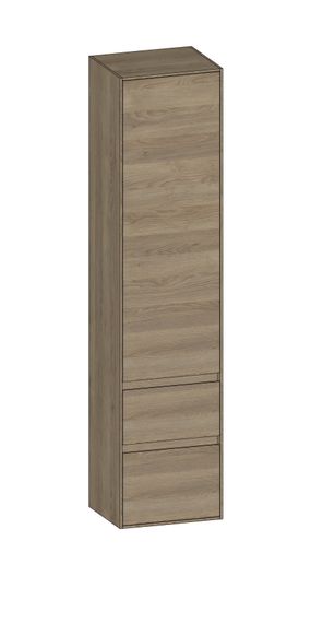 SCALIDO Hochschrank zu KP 420x1790x350mm 1 Tür links 2 Auszüge Farbvariante N/N/N