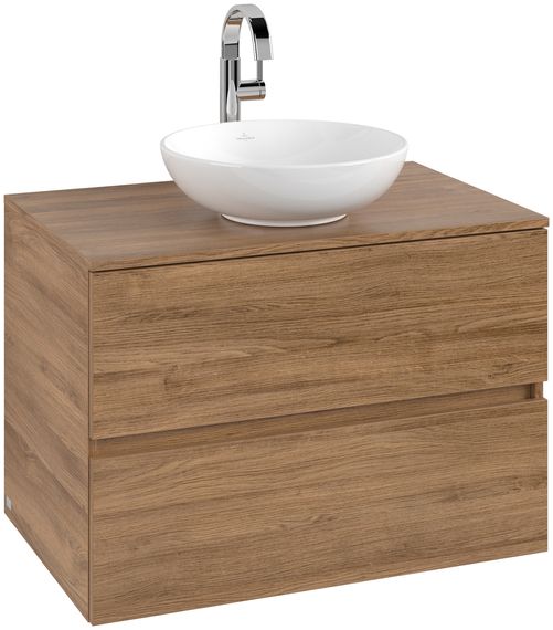 Villeroy & Boch Arto Waschtischunterschrank B:801 H:561 T:521 mm, eiche kansas, 2 Auszüge, Becken mittig, Hahnloch