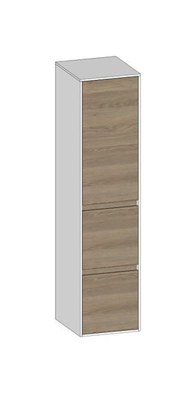 SCALIDO Mittelschr. SLIM 320x1330x350mm Tür oben links 2 Auszüge Farbvar N/W/N