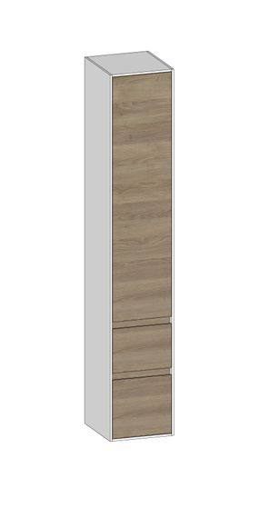 SCALIDO Hochschrank zu KP 320x1790x350mm 1 Tür links 2 Auszüge Farbvariante N/W/N