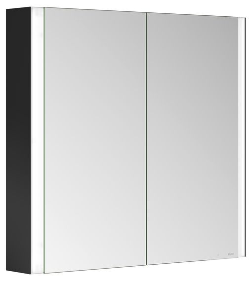 ACTIS Spiegelschrank BASE Alu LED-Bel. 800x710x127mm 2-türig Korpus schwarz
