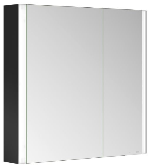 ACTIS Spiegelschrank BASE Alu LED-Bel. 800x710x127mm 2-trg asym Korpus schwarz