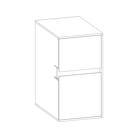 SCALIDO-Unterschrank WTWand Wange rechts 300x560x460mm 2 Auszüge Farbvar. W/L/L