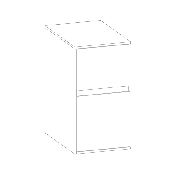 SCALIDO-Unterschrank WT Wand Wange links 300x560x460mm 2 Auszüge Farbvar. W/L/L