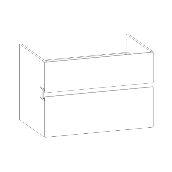 SCALIDO-Unterschrank zu Konsolenplatte 800x540x510mm 2 Auszüge Farbvar. G/X/G