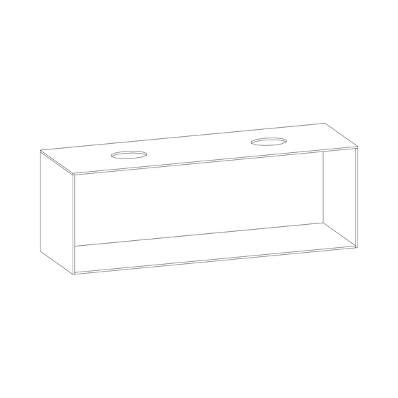 SCALIDO-Konsolenplatte m. Rahmen f WT US 1622x560x510mm 2 Ausschnitte Farbvar. L