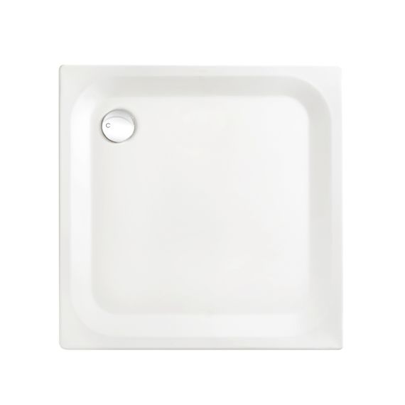 SCALIDO Rechteck-Duschwanne L: 900 B: 900 T: 25 mm, weiß, mit Antirutsch Sense, mit Träger
