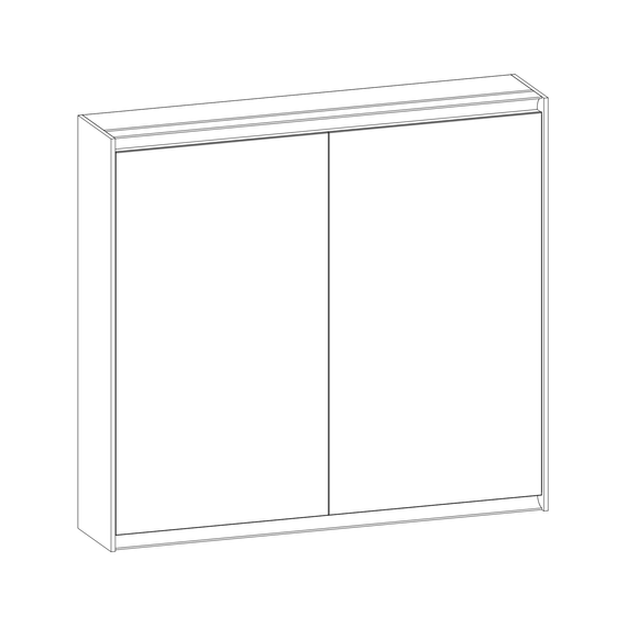 SCALIDO-Spiegelschrank Typ SPSSCA08001 820x750x170mm 2-türig LED-Bel Farbvar L