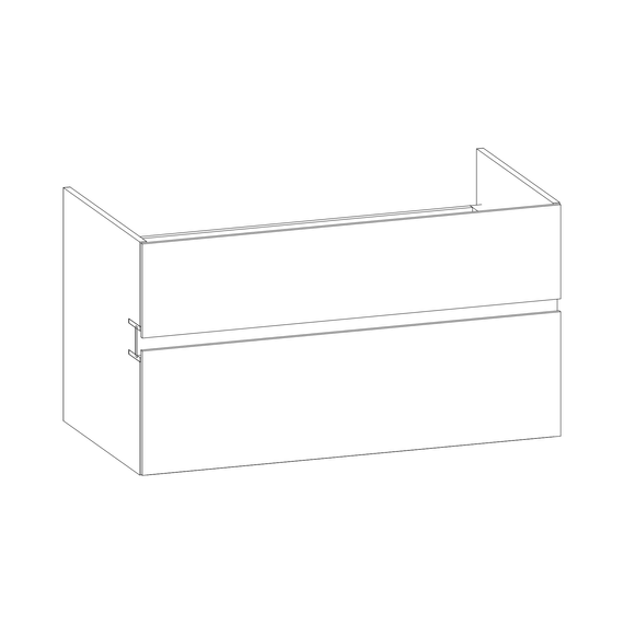 SCALIDO-Unterschrank zu Konsolenplatte 1000x540x510mm 2 Auszüge Farbvar. G/X/G