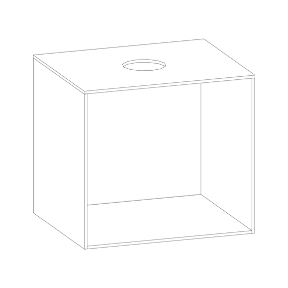 SCALIDO-Konsolenplatte m. Rahmen f WT US 622x560x510mm 1 Ausschn mittig Farbvar L