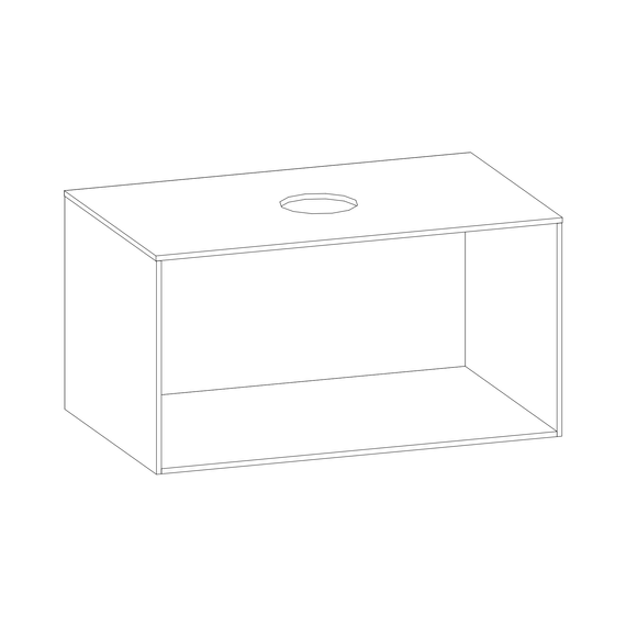 SCALIDO-Konsolenplatte m. Rahmen f WT US 822x430x510mm 1 Ausschn mittig Farbvar L