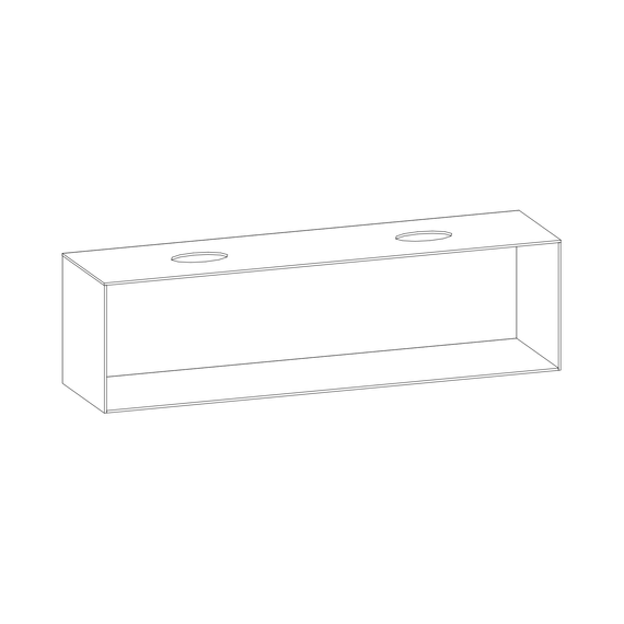 SCALIDO-Konsolenplatte m. Rahmen f WT US 2022x560x510mm 2 Ausschnitte Farbvar. G