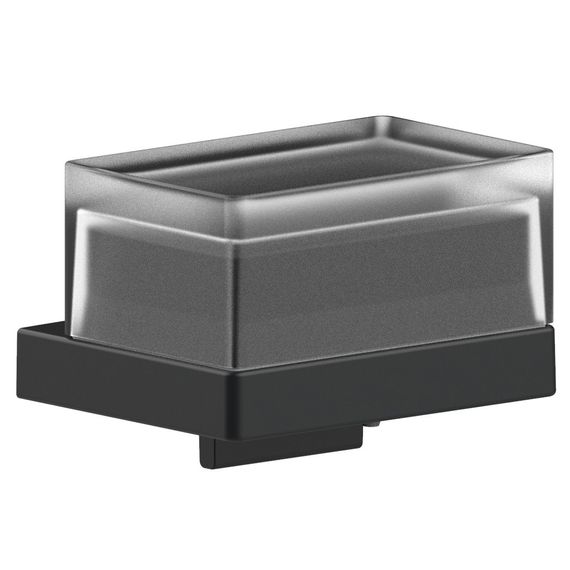 SCALIDO-Lotionspender Design eckig mit mattiertem Echtkristall-Glas u. Pumpe sw