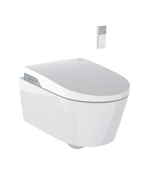 SCALIDO Wand-Dusch-WC L: 560 B: 390 mm, ohne Spülrand, weiß, ohne Beschichtung, WC-Sitz