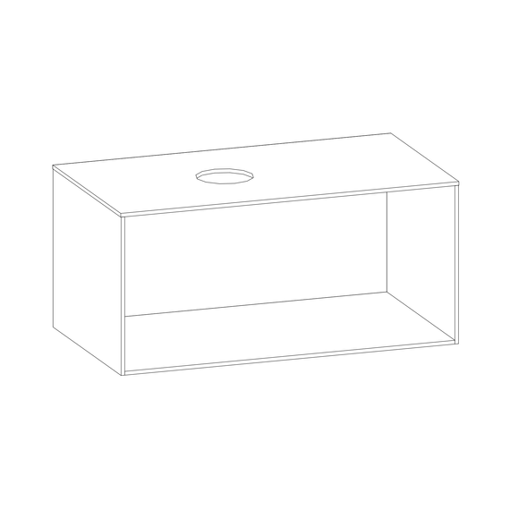 SCALIDO-Konsolenplatte m. Rahmen f WT US 922x430x510mm 1 Ausschn. links Farbvar L