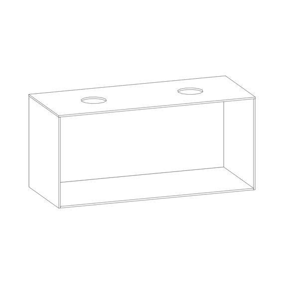 SCALIDO-Konsolenplatte m. Rahmen f WT US 1222x560x510mm 2 Ausschnitte Farbvar. L