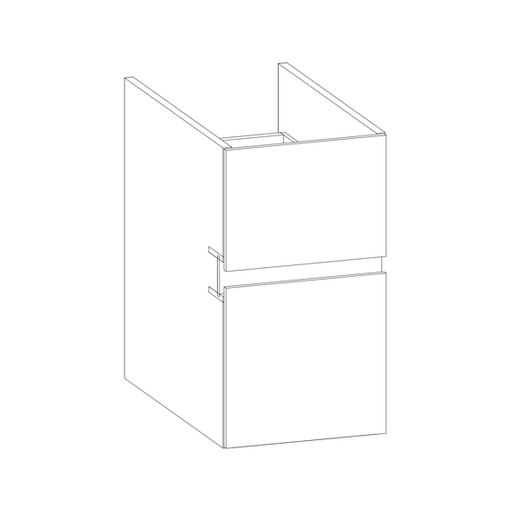SCALIDO-Unterschrank zu Konsolenplatte 300x540x510mm 2 Auszüge Farbvar. L/X/L
