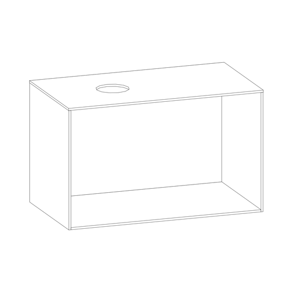 SCALIDO-Konsolenplatte m. Rahmen f WT US 922x560x510mm 1 Ausschn. links Farbvar L